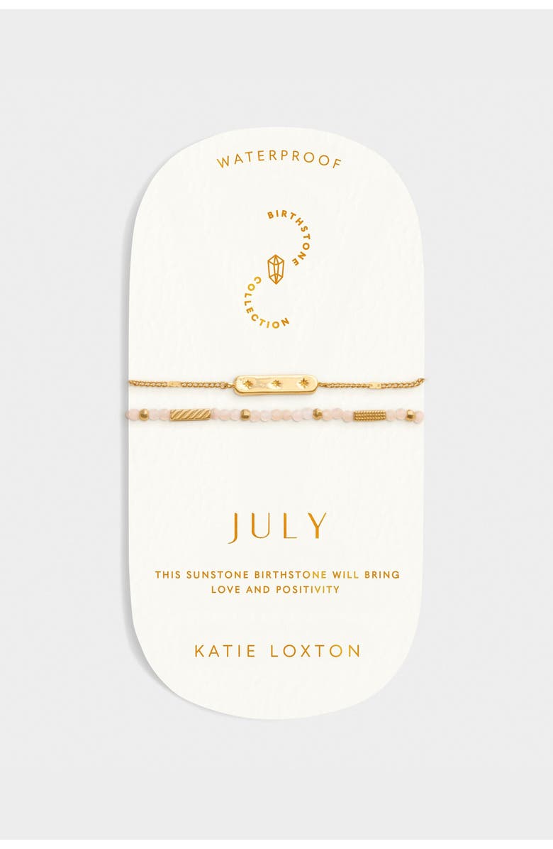 Katie Loxton Birthstone Bracelet 'July' in Sunstone, Alternate, color, July