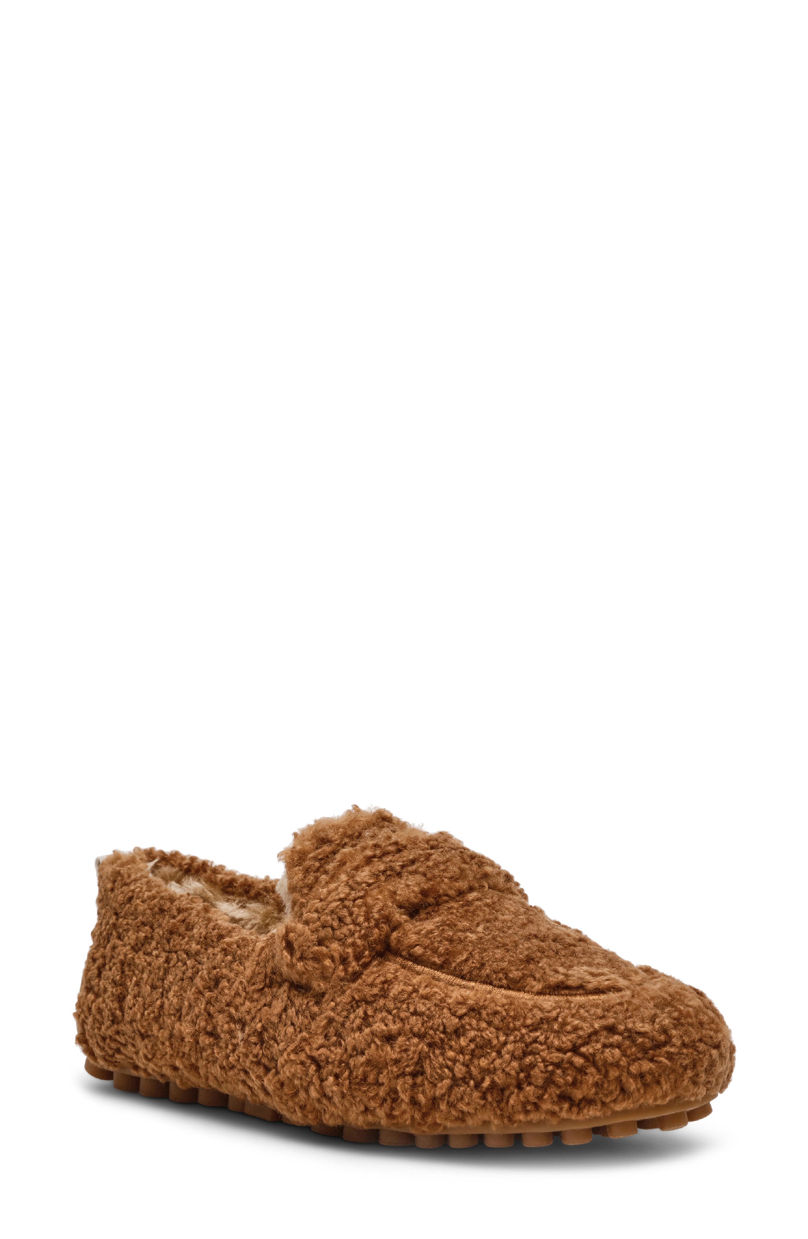 Slip Faux Shearling Slipper, Main, color, TAN