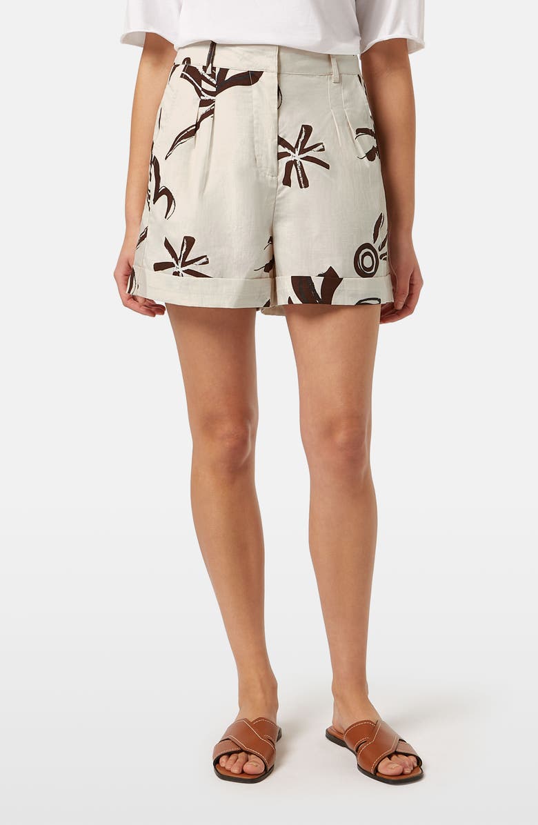 Scotch & Soda High Waist Cotton & Linen Shorts, Main, color,