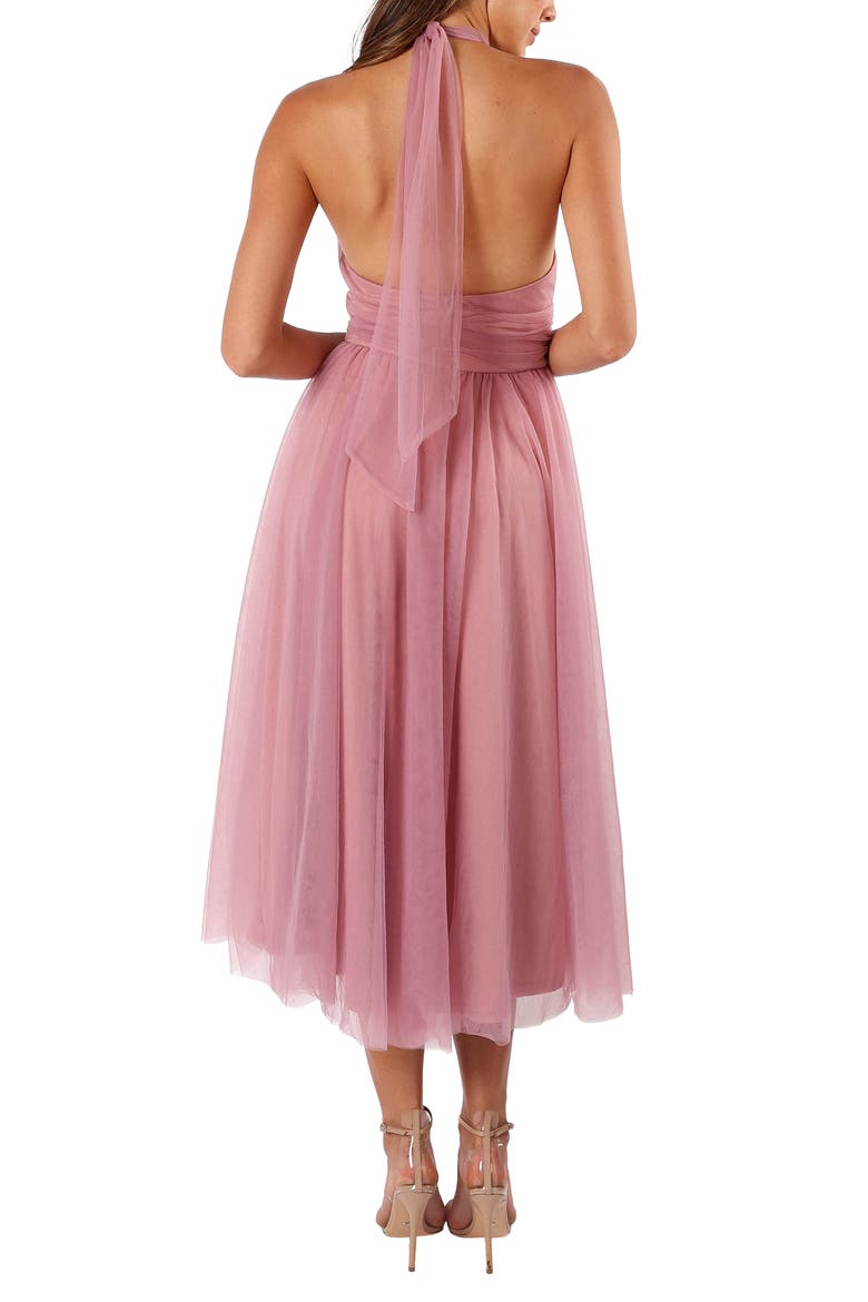 Aletta Tulle Halter Dress, Alternate, color, PINK