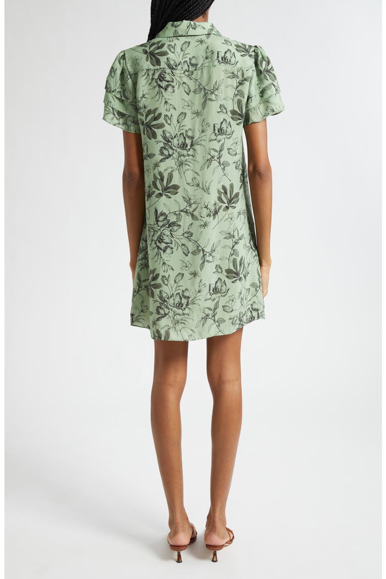 Jem Floral Short Sleeve Shirtdress, Alternate, color, MYSTIC GARDEN SAGE