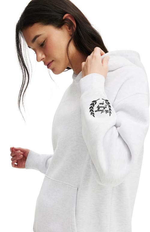Cotton On Body Active Plush Premium Graphic Hoodie In White