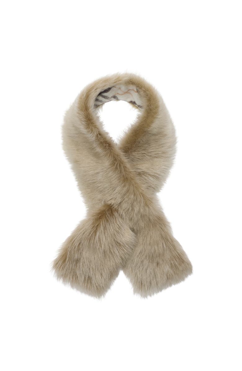 Burberry Reversible Shearling Scarf, Main, color, Pebble Grey/Linden Beige