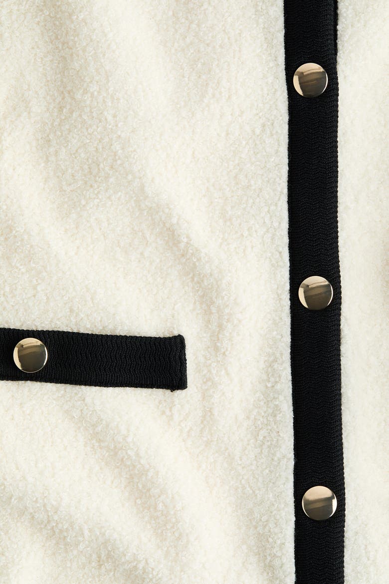 Teddy Fleece Jacket, Alternate, color, Cream/black