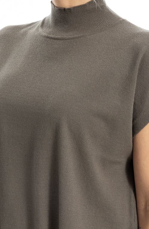 MAX STUDIO MAX STUDIO MOCK NECK FINE GAUGE SHORT SLEEVE SWEATER