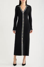 Julia Jordan Rib Long Sleeve Midi Sweater Dress