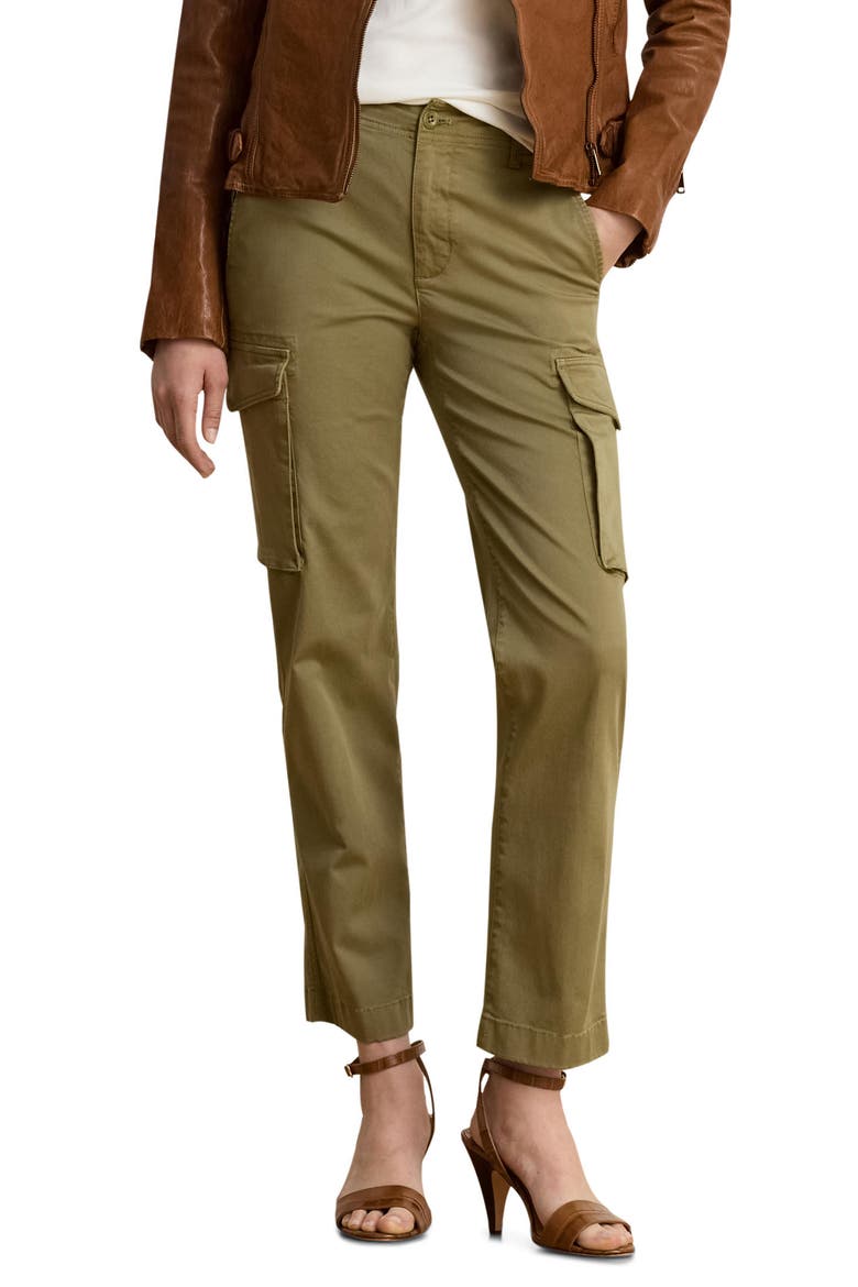 Crop Straight Leg Cargo Pants, Main, color, LIGHT AGAVE GREEN