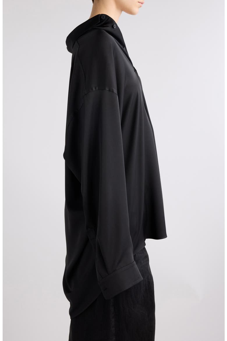 BB Oversize Fluid Twill Button-Up Shirt, Alternate, color, 1000 BLACK