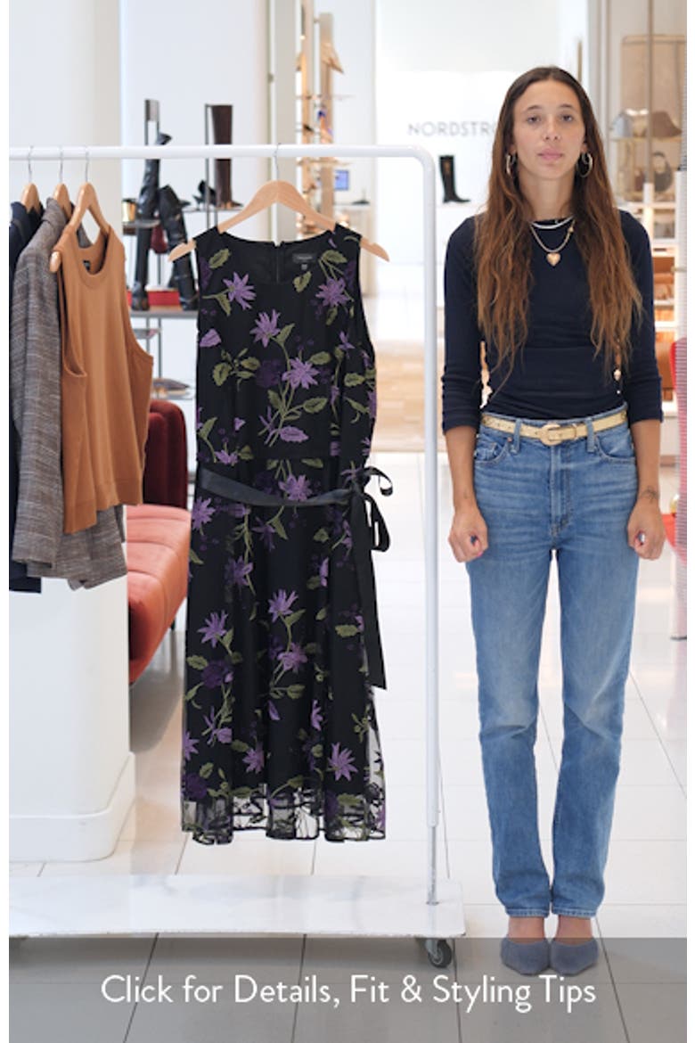 Floral Embroidered Sleeveless Midi Dress video