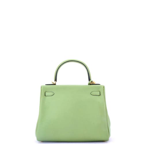Pre-owned Hermes Hermes Kelly Handbag Green Swift With Gold Hardware 25 In Green