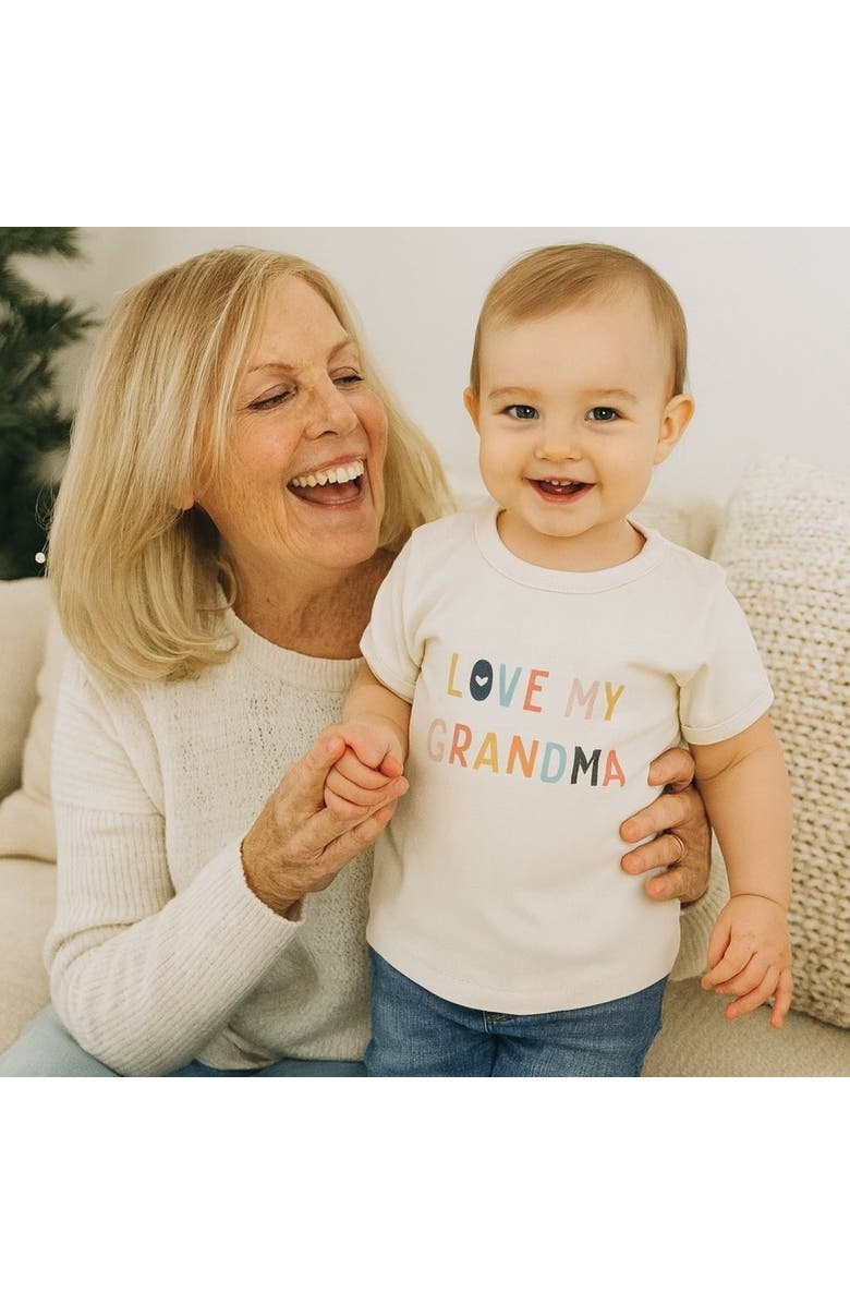 Finn + Emma Organic Graphic Tee | Love Grandma, Alternate, color, Off White