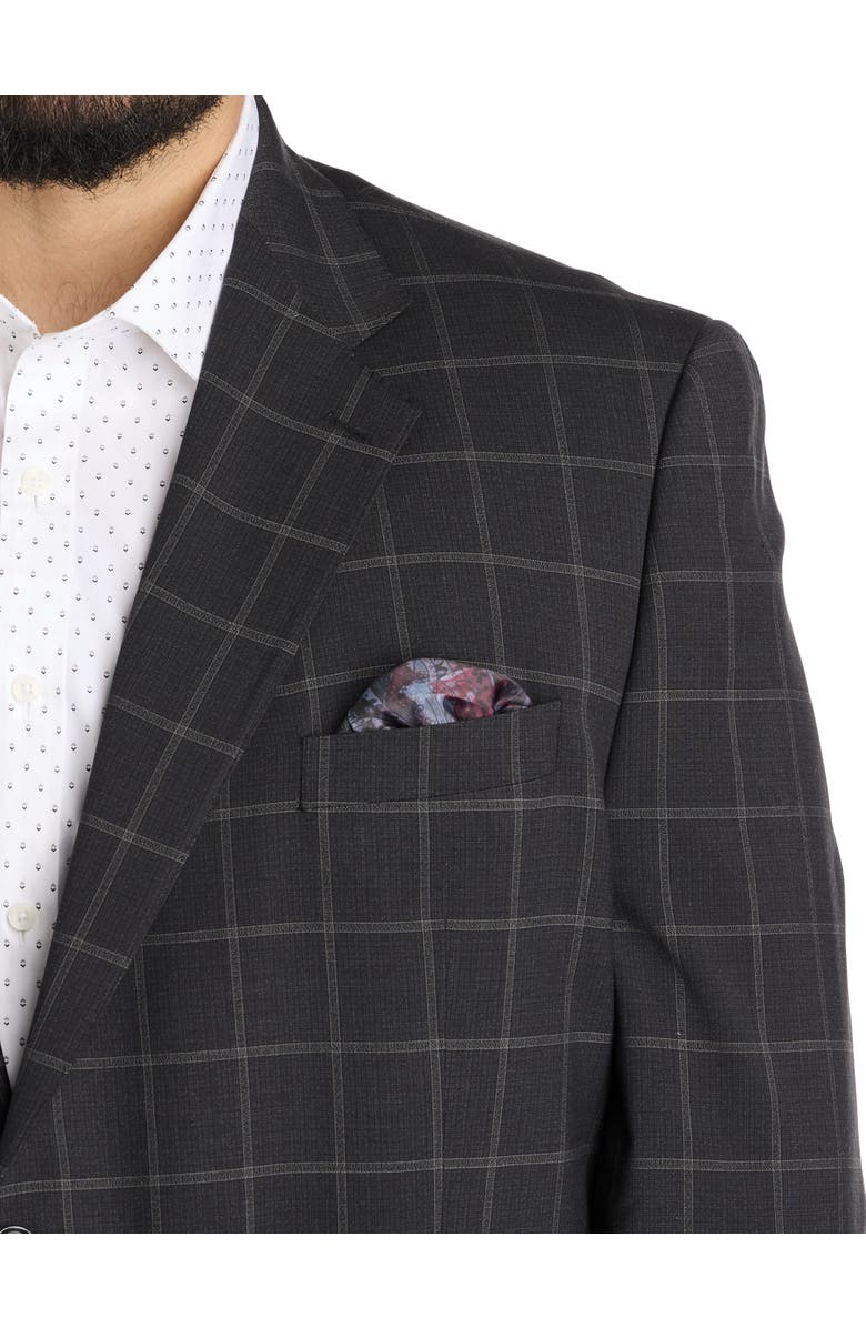 Tallia Big
Tall Windowpane Suit Jacket, Alternate, color, Black