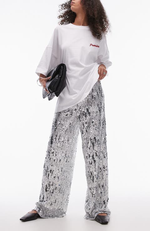 Sequin Wide Leg Pants