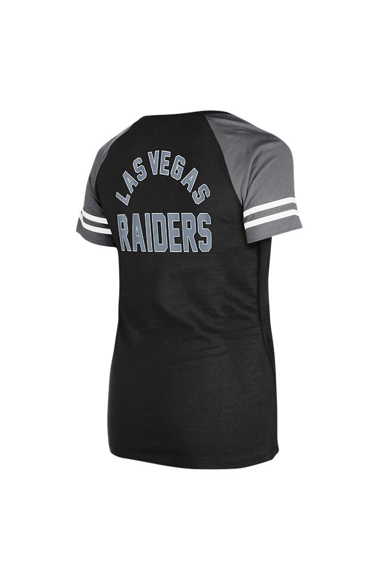 New Era Women's New Era Black Las Vegas Raiders  Lace-Up Raglan T-Shirt, Alternate, color, 