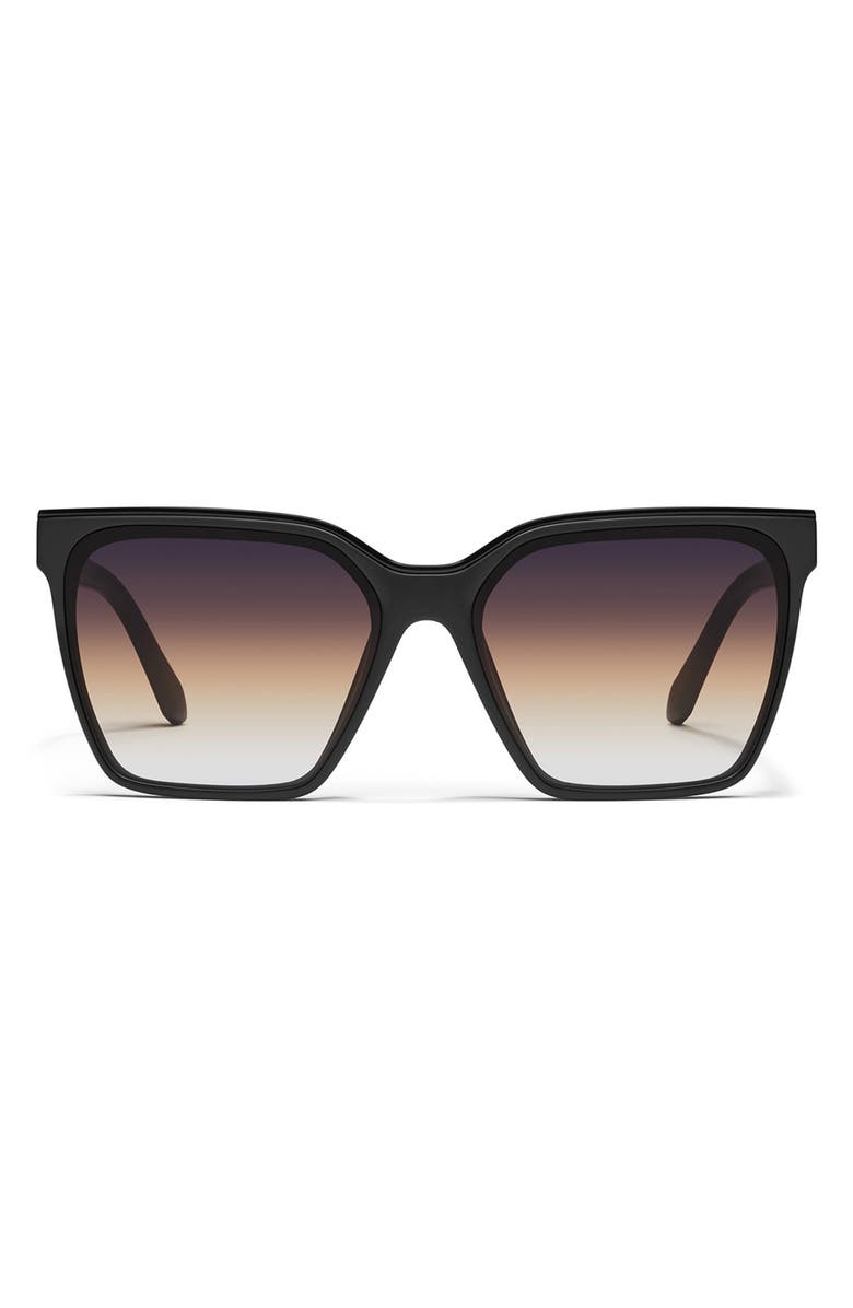 QUAY Level Up 60mm Square Sunglasses, Main, color, Matte Black/ Dusk Poppy