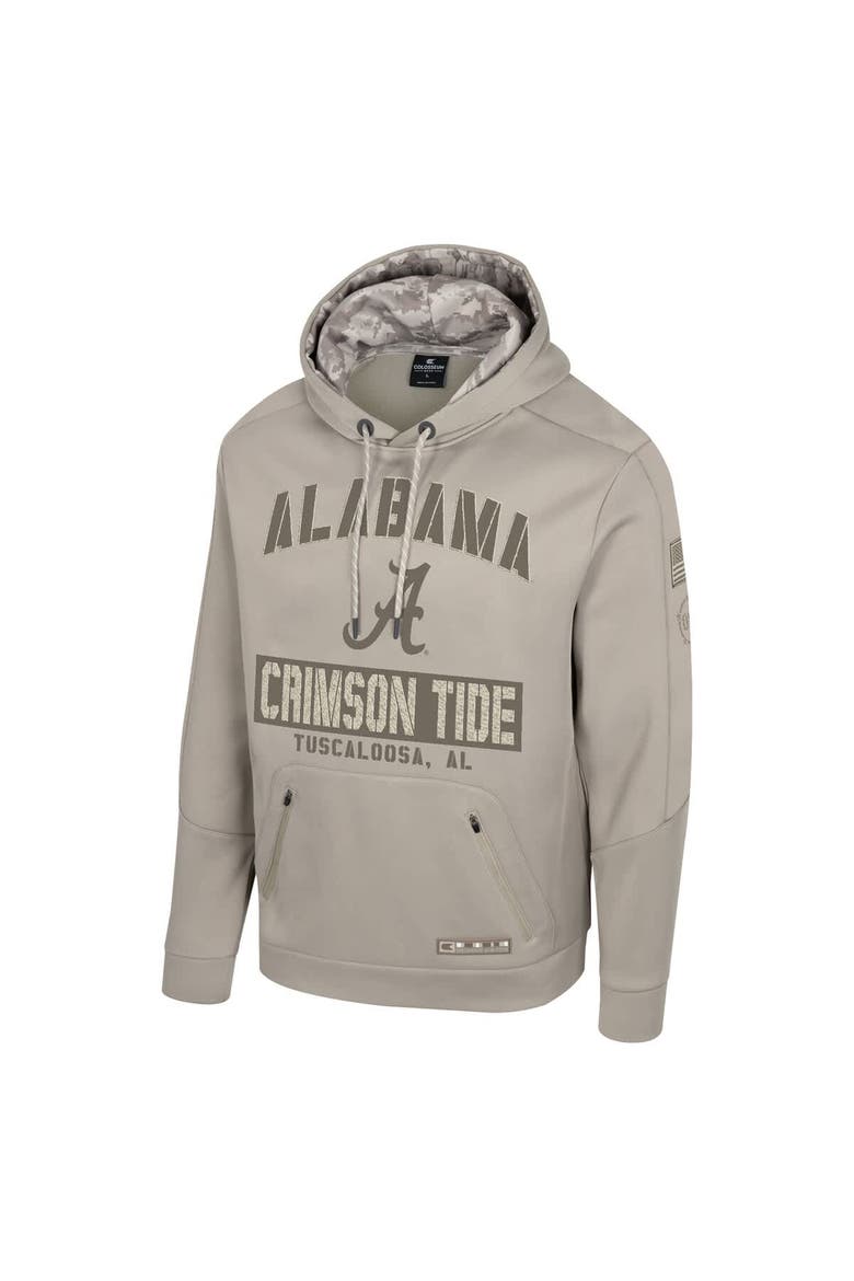 Men's Colosseum Oatmeal Alabama Crimson Tide Big & Tall Operation Hat Trick Battalion Hoodie Sweatshirt, Alternate, color, Oatmeal