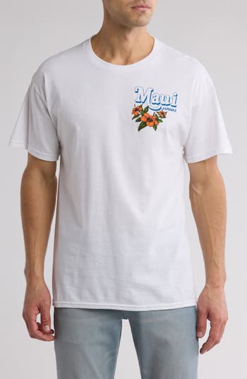 Philcos Maui Hawaii Graphic Print T-shirt In White