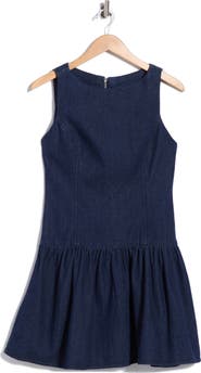 Lush Denim Drop Waist Minidress