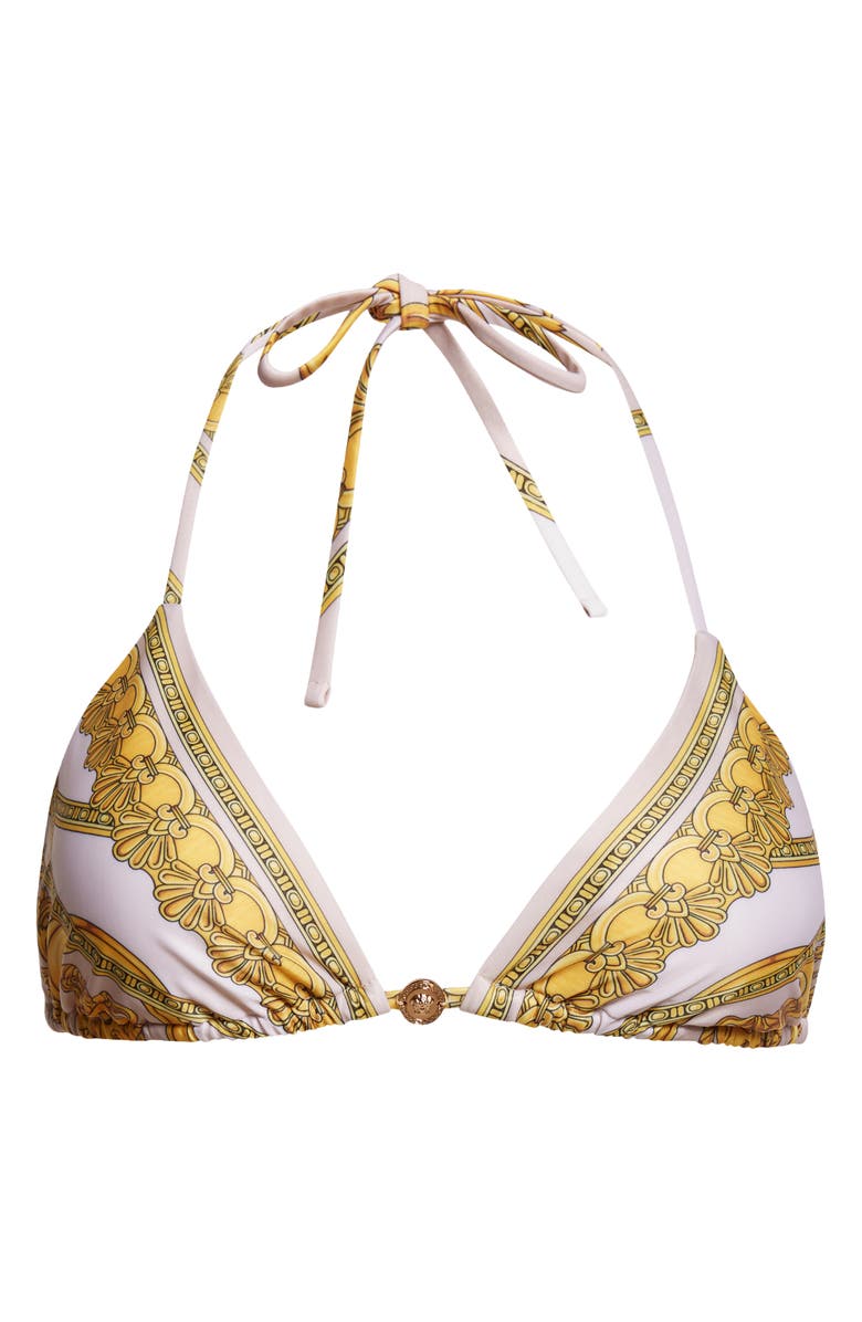 Versace Heritage Print Triangle String Bikini Top, Alternate, color,