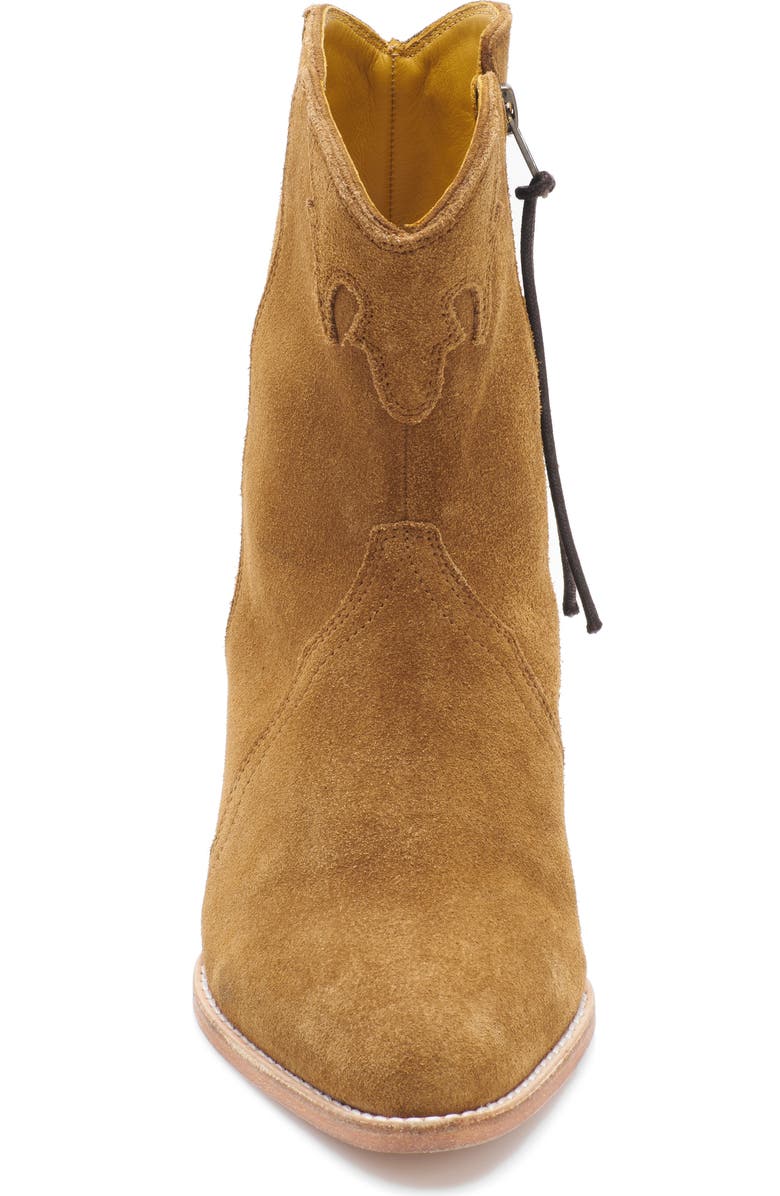 Free People New Frontier Western Bootie, Alternate, color, Camel Suede