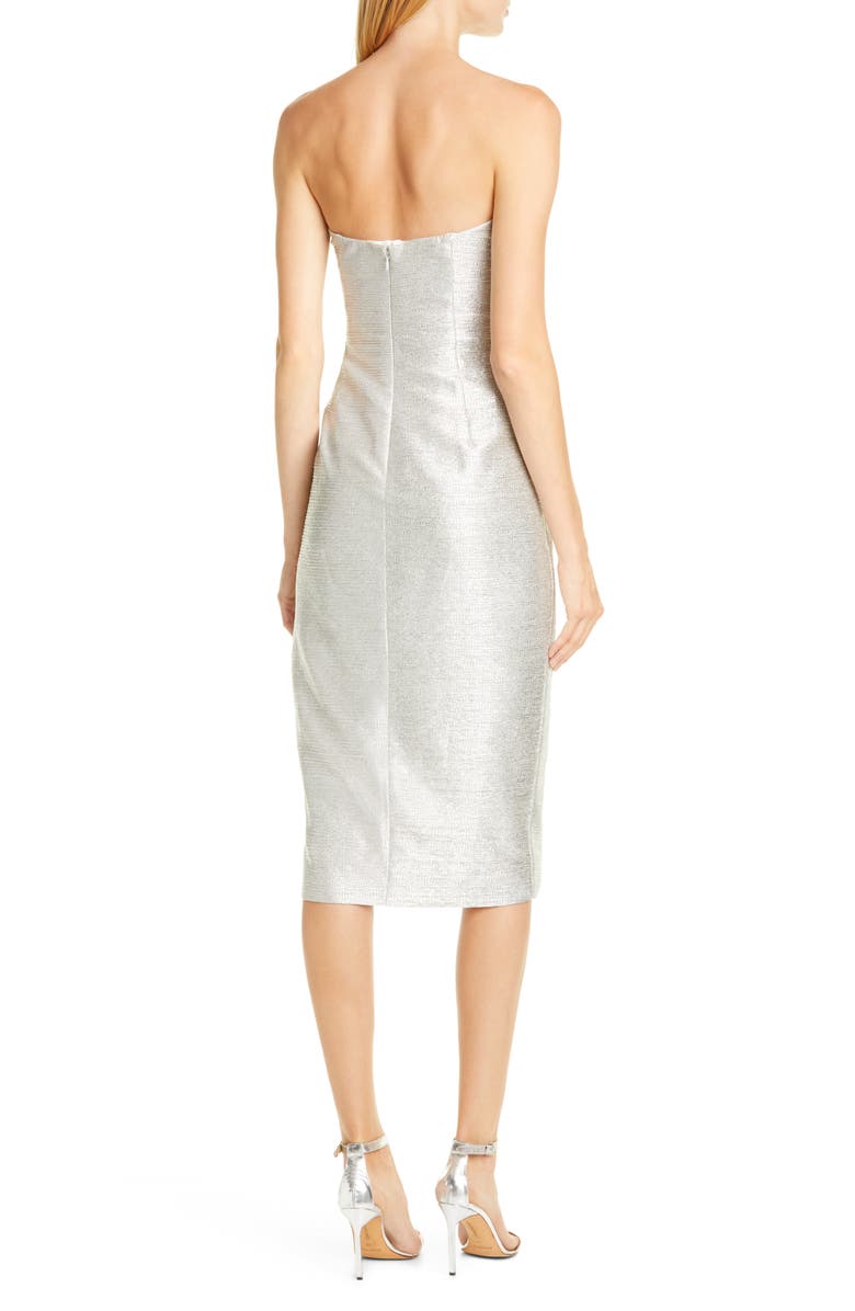 Simkhai Jonathan Simkhai Ruffle Plissé Lamé Cocktail Dress, Alternate, color, 