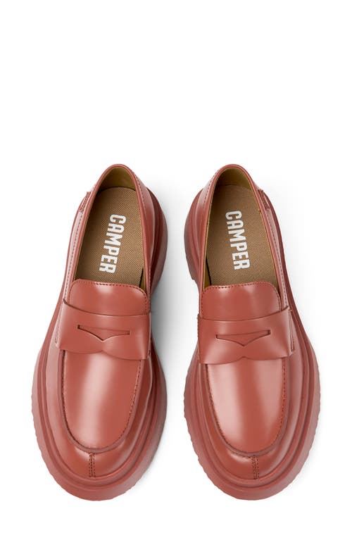 Shop Camper Chunky Platform Penny Loafer In Medium Red