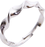 Spero London Helical Sterling Silver Ring Lightly Twisted Ring