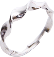 Spero London Helical Sterling Silver Ring Lightly Twisted Ring