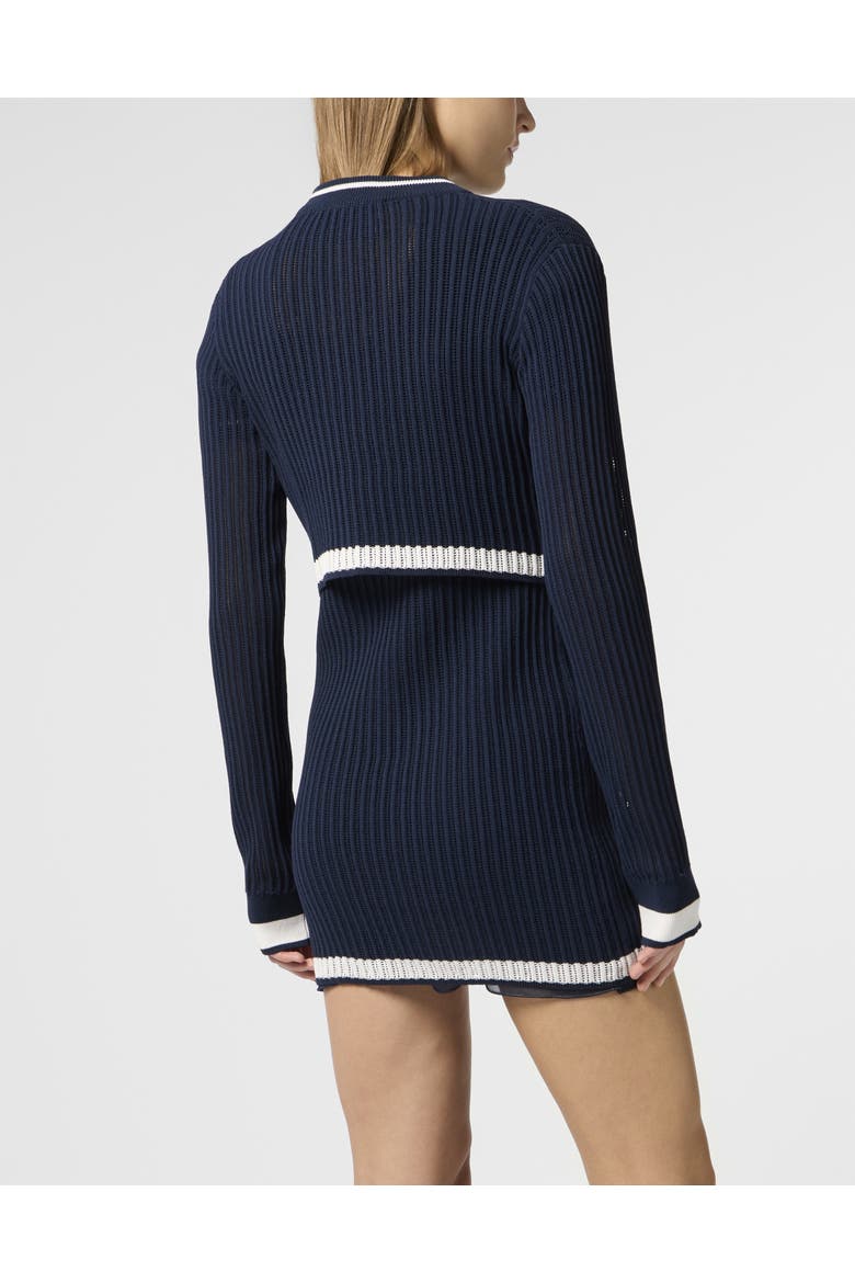 Knitted Cardigan Hexagon Hexagon Women, Alternate, color, navy
