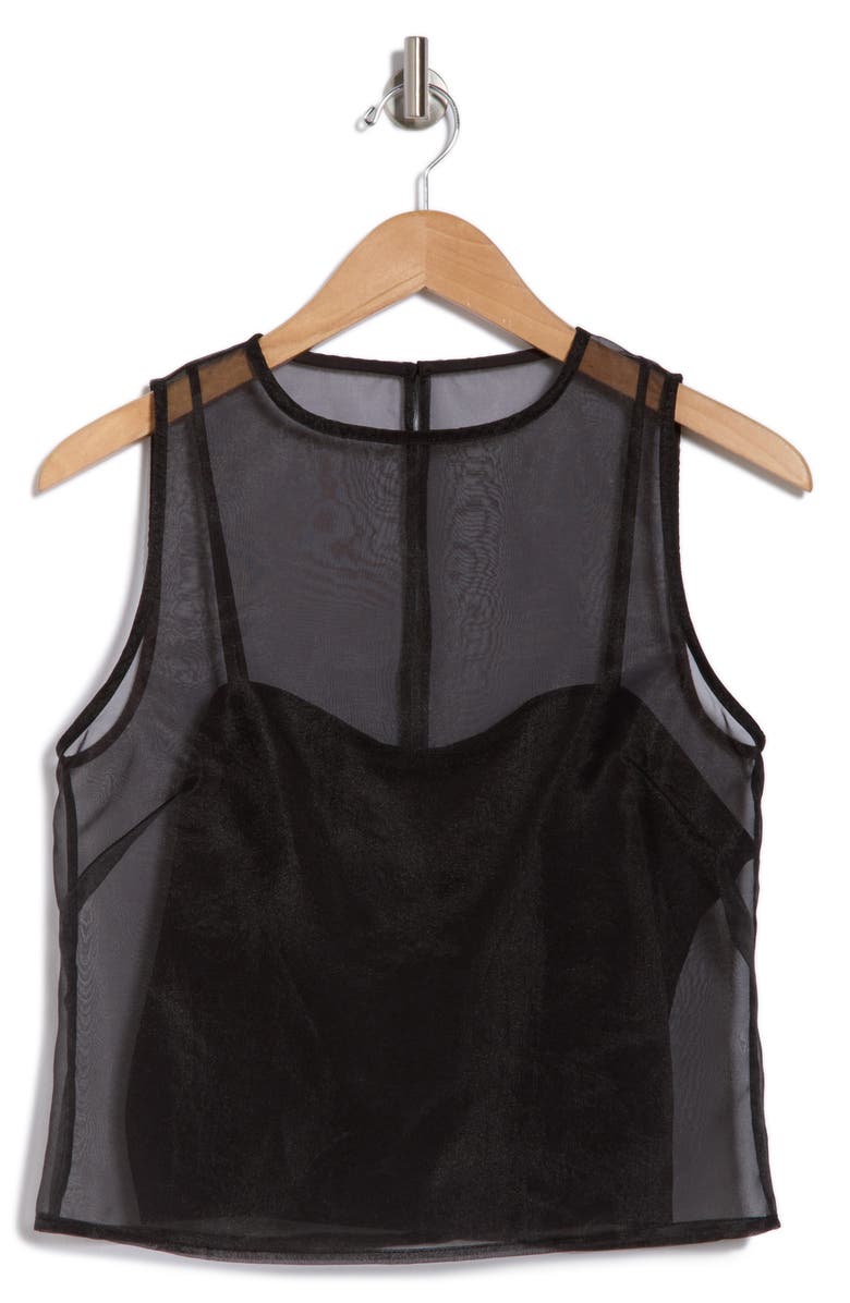 Elodie Sleeveless Organza Blouse, Alternate, color, Black