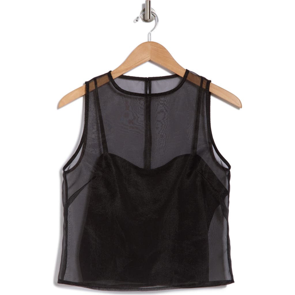 Elodie Sleeveless Organza Blouse In Black