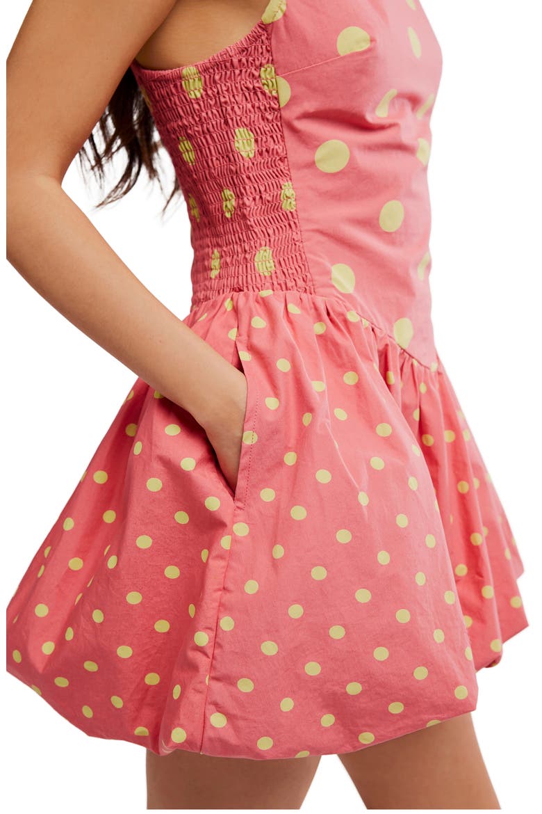 Misty Polka Dot Bubble Hem Minidress, Alternate, color, RED COMBO