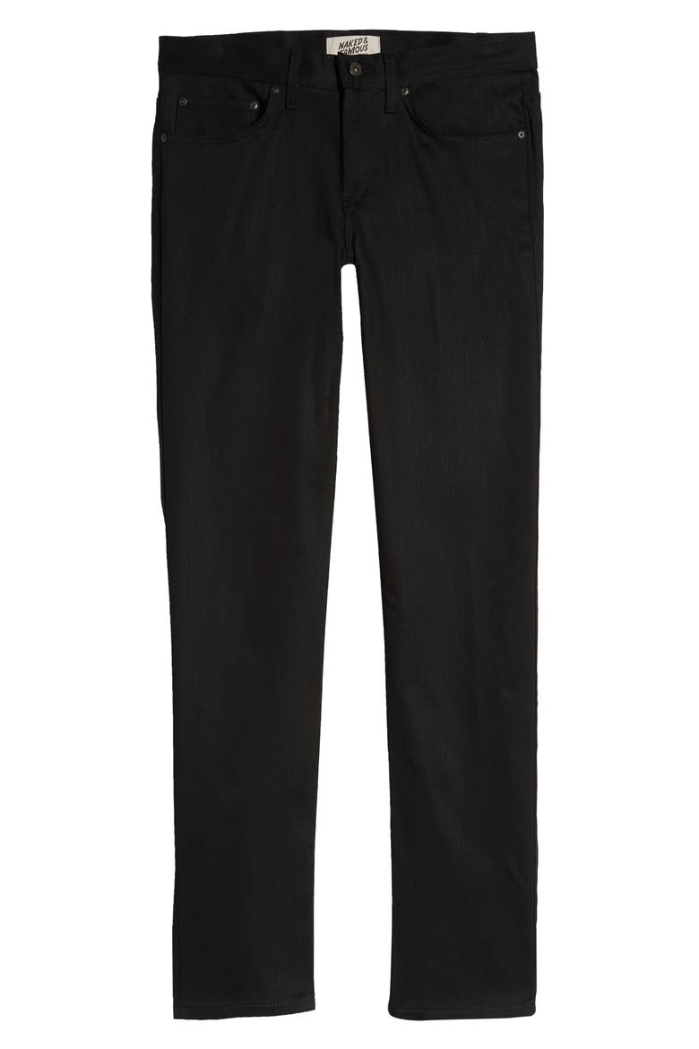 Naked & Famous Men's Denim Weird Guy Tapered Slim Fit Jeans, Alternate, color, BLACK