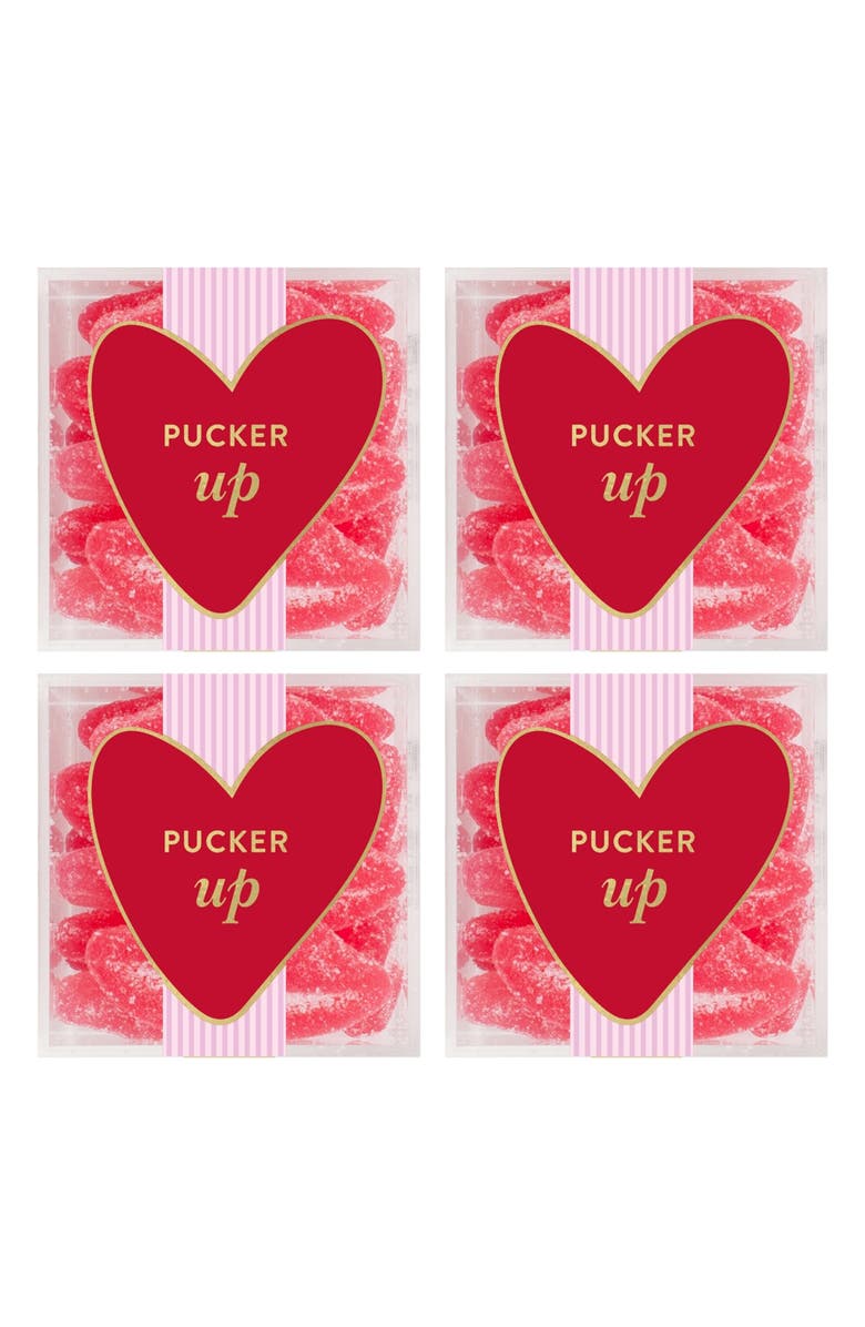 sugarfina Pucker Up Set of 4 Sugar Lips Candy Cubes, Main, color, 