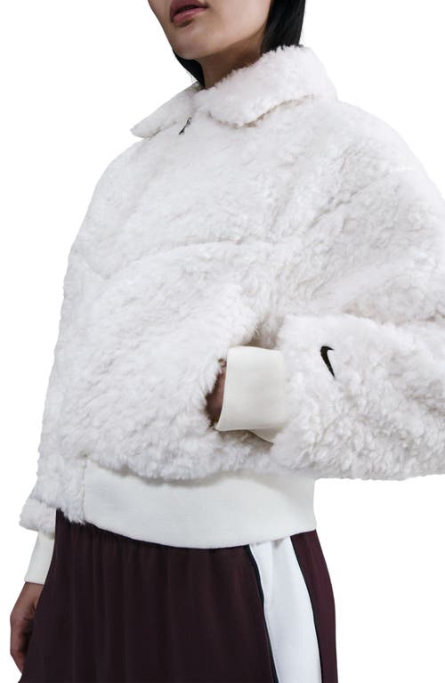 Nike Essential Faux Fur Bomber Jacket In Multi