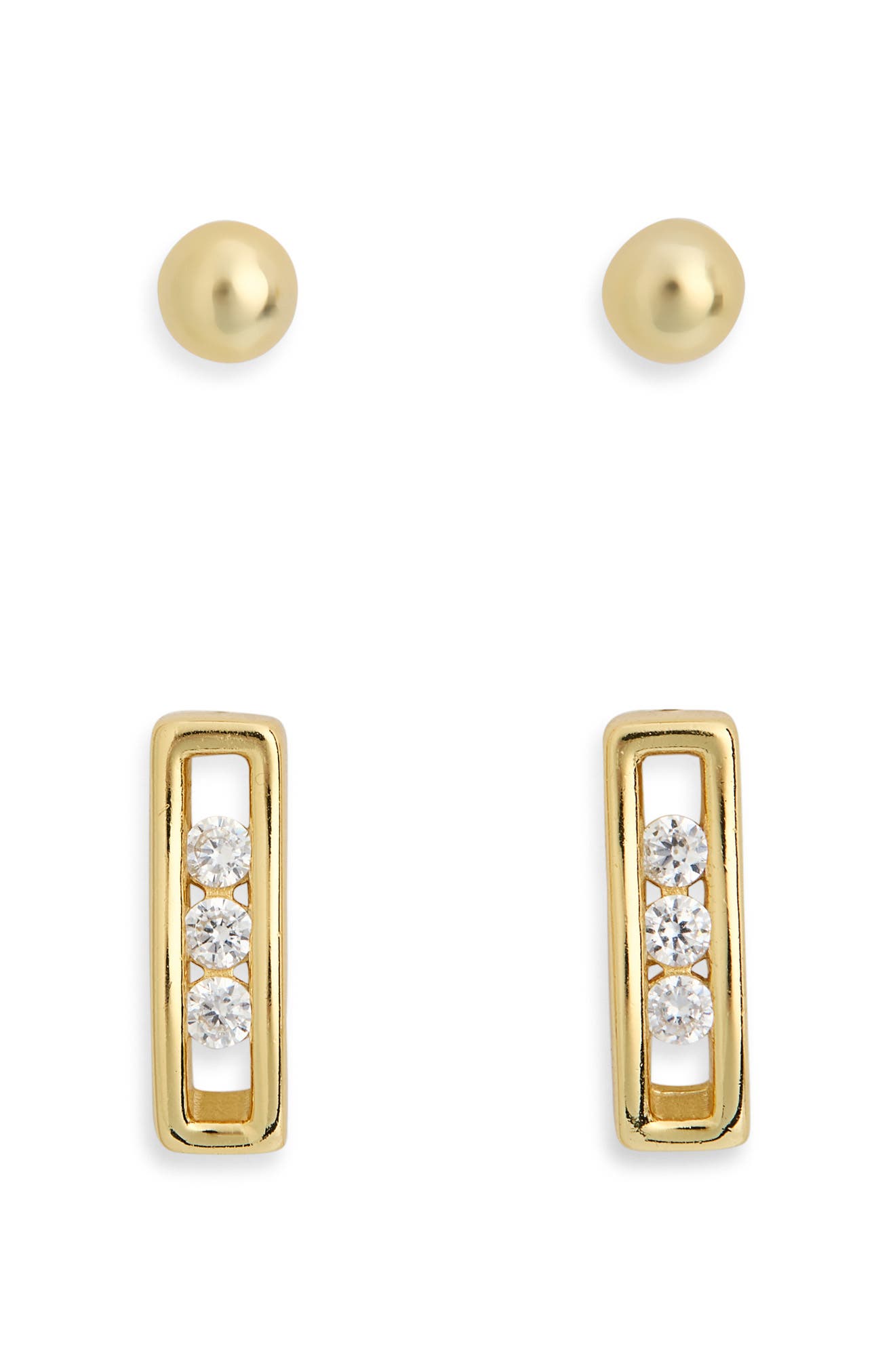 ARGENTO VIVO Cubic Zirconia Frame & Stud Earrings Set