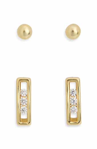 ARGENTO VIVO Cubic Zirconia Frame & Stud Earrings Set
