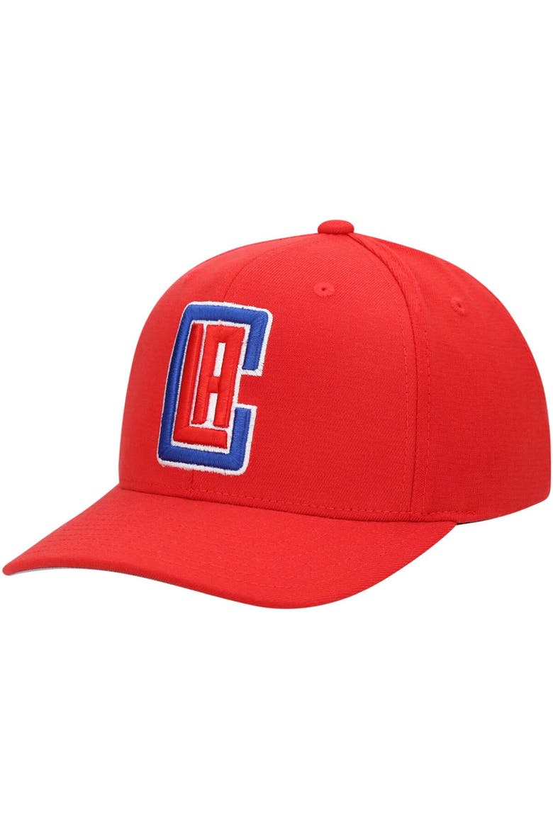 Men's Mitchell & Ness Red LA Clippers Ground Stretch Snapback Hat, Main, color, Red