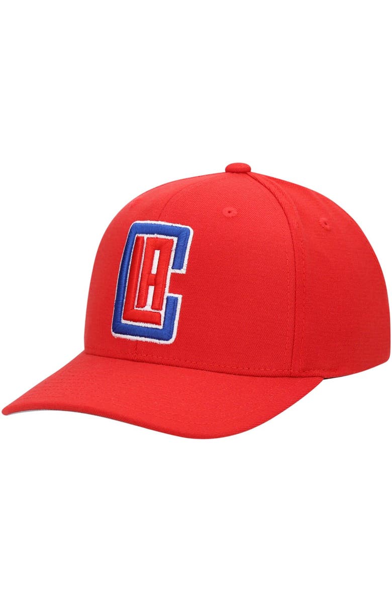 Mitchell & Ness Men's Mitchell & Ness Red LA Clippers Ground Stretch Snapback Hat, Main, color, Red