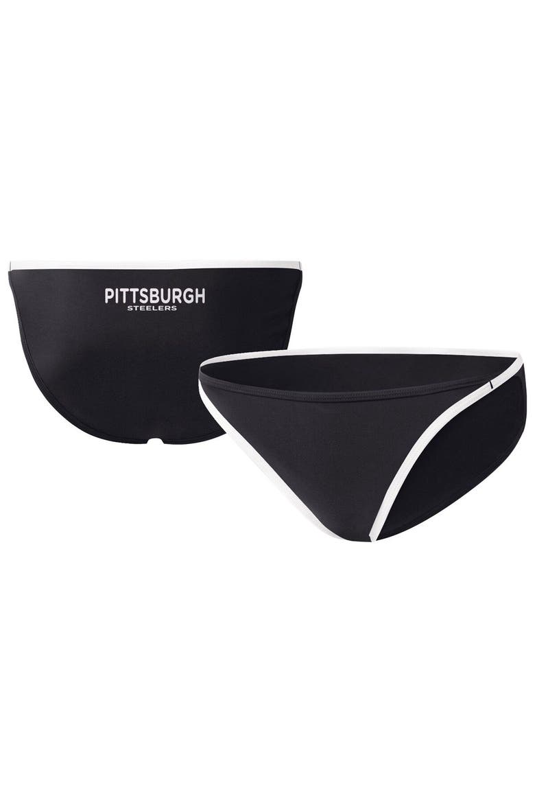 Women's G-III 4Her by Carl Banks Black Pittsburgh Steelers Play Action Bikini Bottom, Main, color, Black