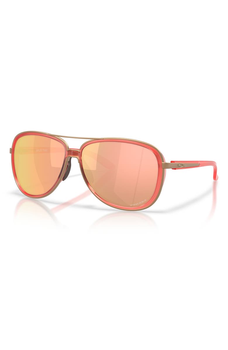 Oakley Split Time 58mm Prizm<sup>™</sup> Pilot Sunglasses, Alternate, color, Matte Peach / Rose Gold