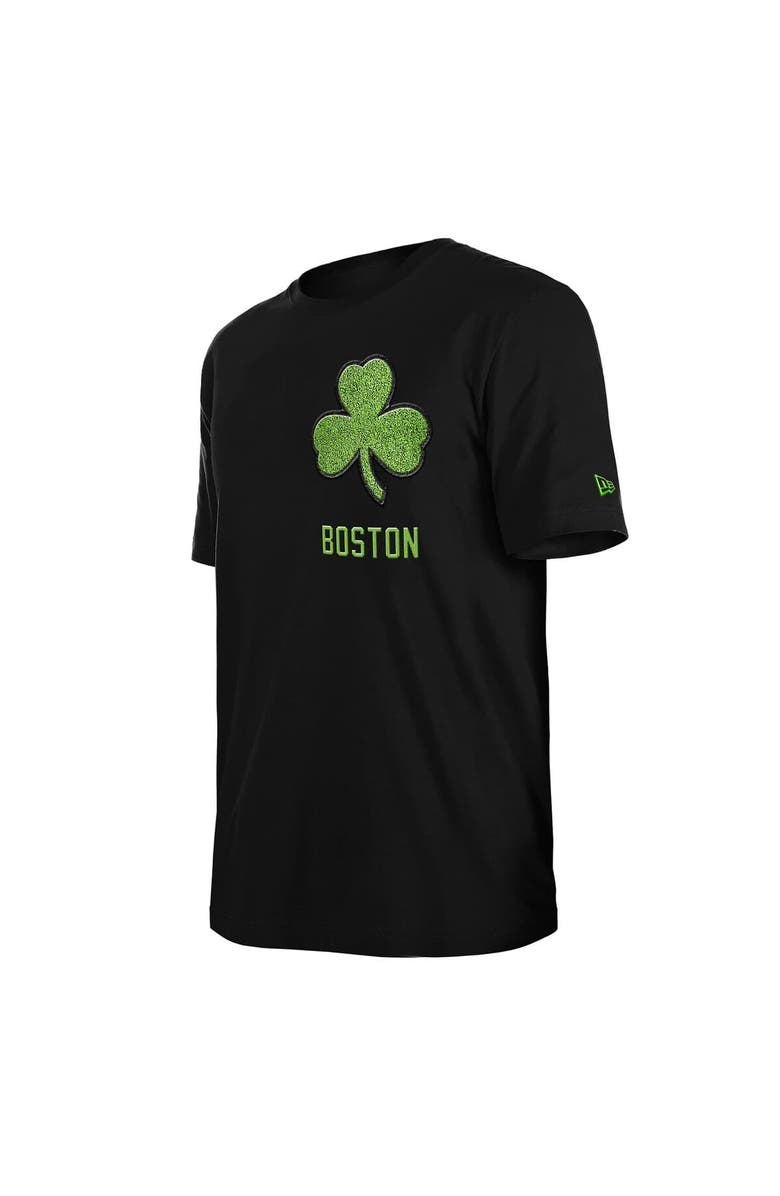 New Era Men's New Era  Black Boston Celtics 2024/25 City Edition Chenille Heavyweight T-Shirt, Alternate, color, 