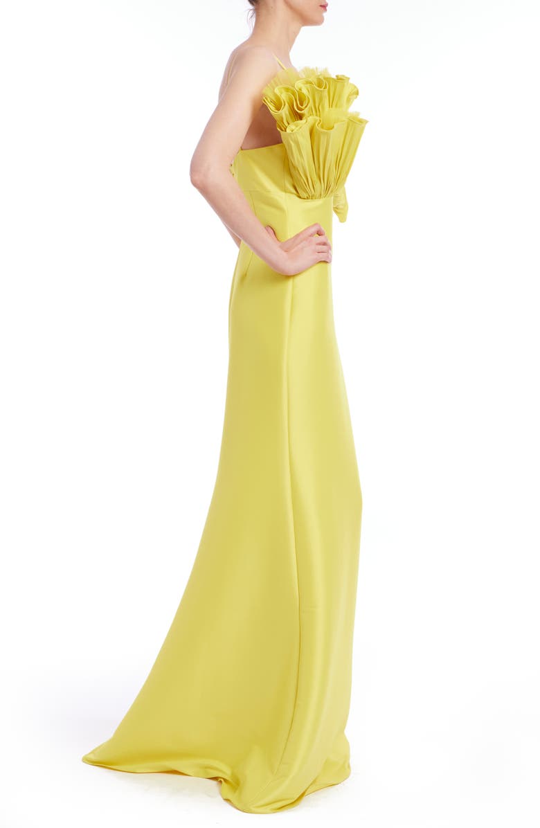 Badgley Mischka Collection Ruffle Mermaid Gown, Alternate, color, 