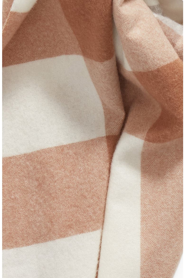 Buffalo Check Cashmere Scarf, Alternate, color, TAN- OATMEAL PLAID COMBO
