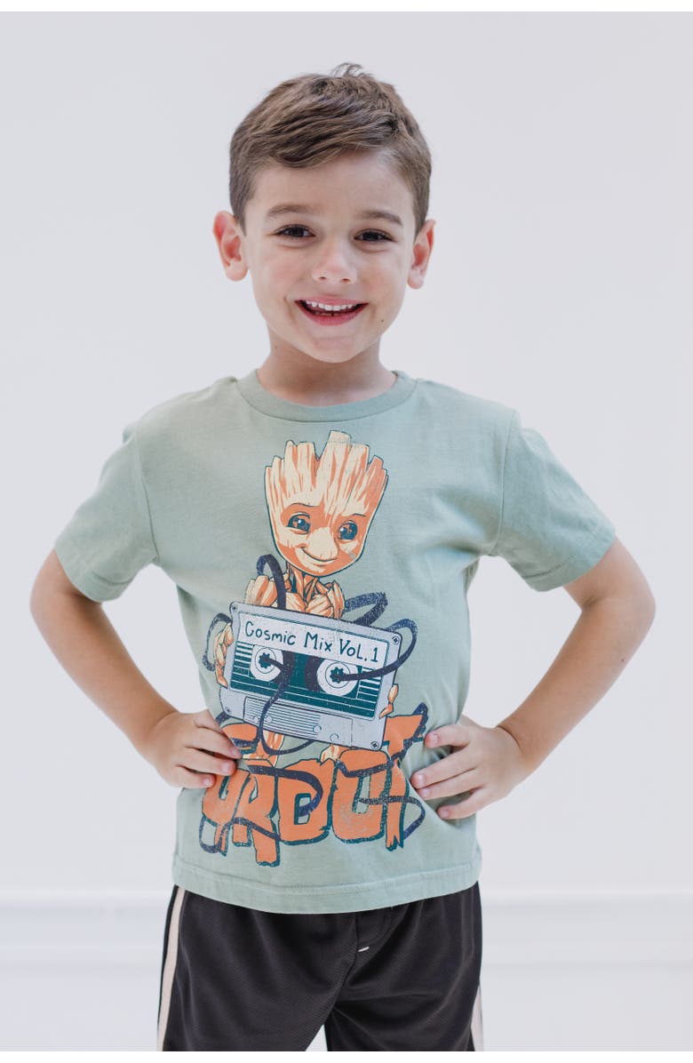 Marvel Guardians of the Galaxy 2-Piece T-Shirt Set, Alternate, color, Groot Rocket Green