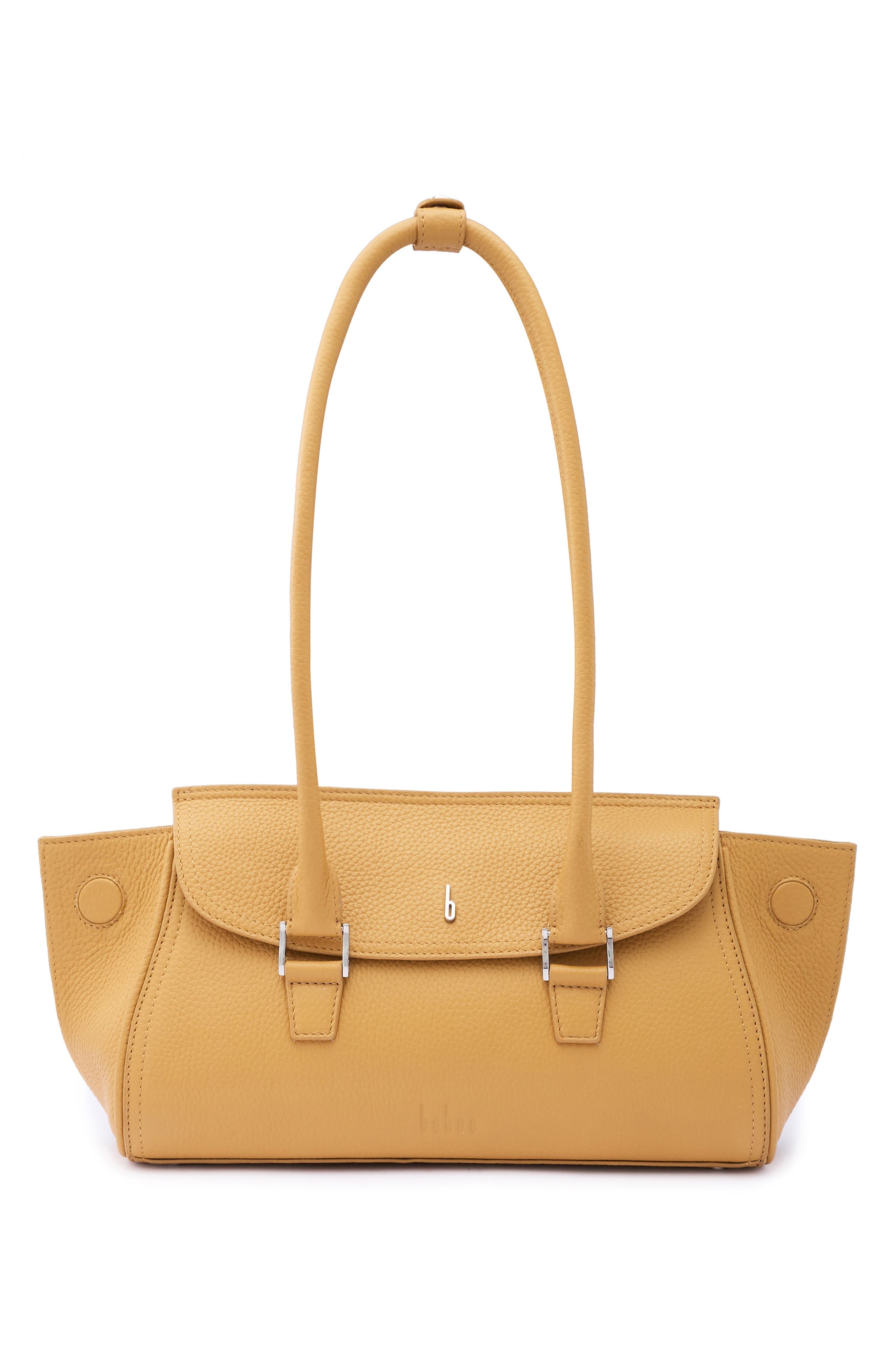 Coco Baguette Pebble Leather Shoulder Bag, Alternate, color, BISQUE