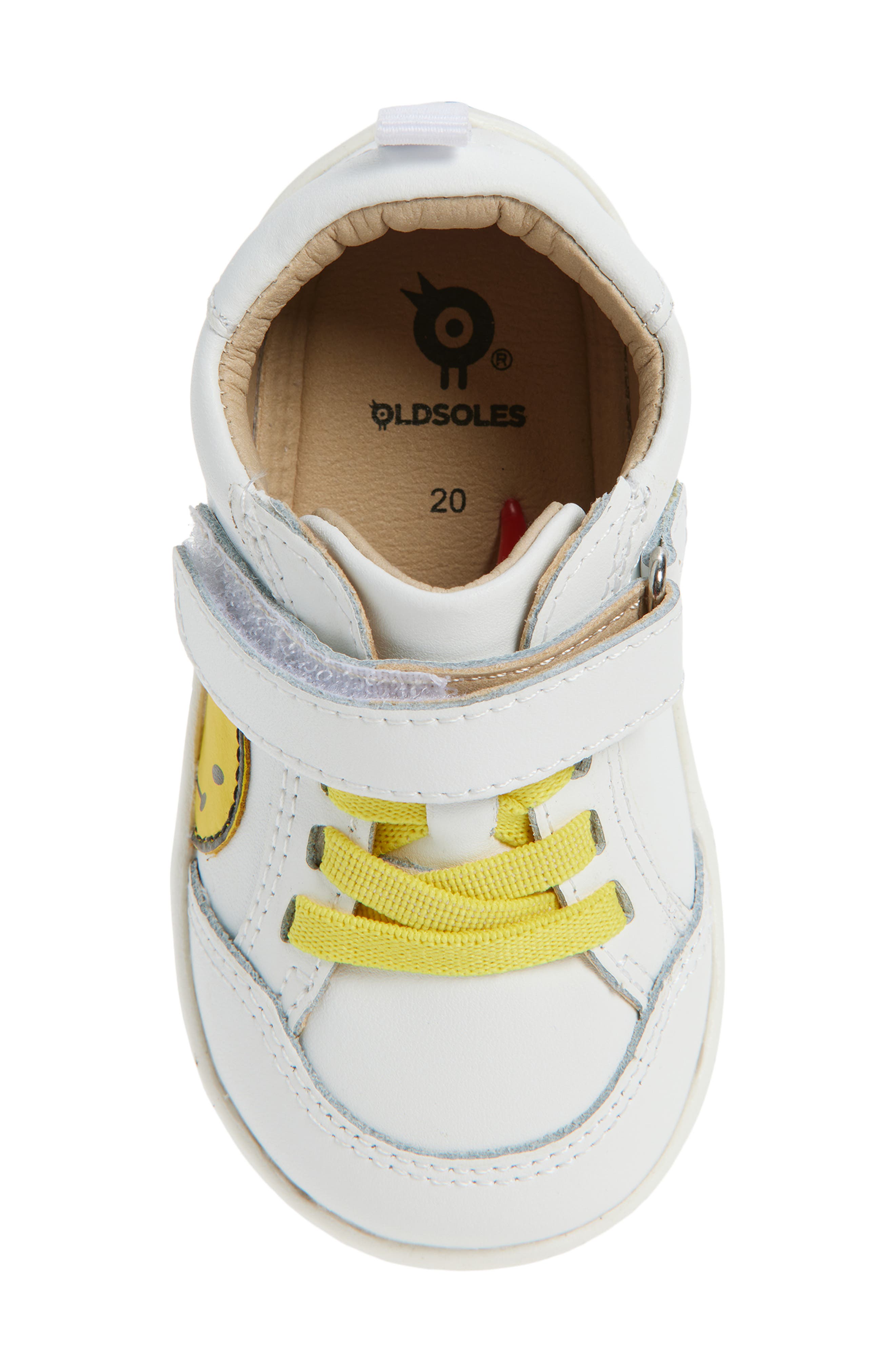 OLD SOLES Kids' Smiley Sneaker, Alternate, color, Snow / Yellow