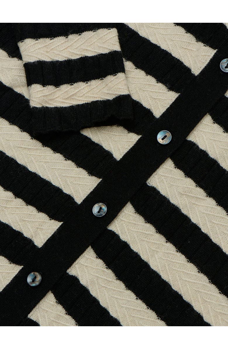 Lingua Franca Morrissey Textured Stripe Button-Thru Dress, Alternate, color, 