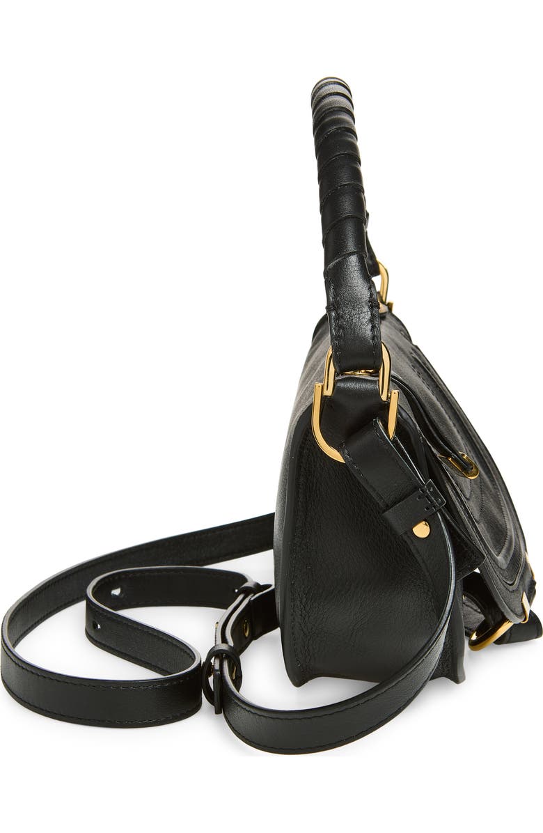 Chloé Mini Marcie Leather Camera Shoulder Bag, Alternate, color, Black