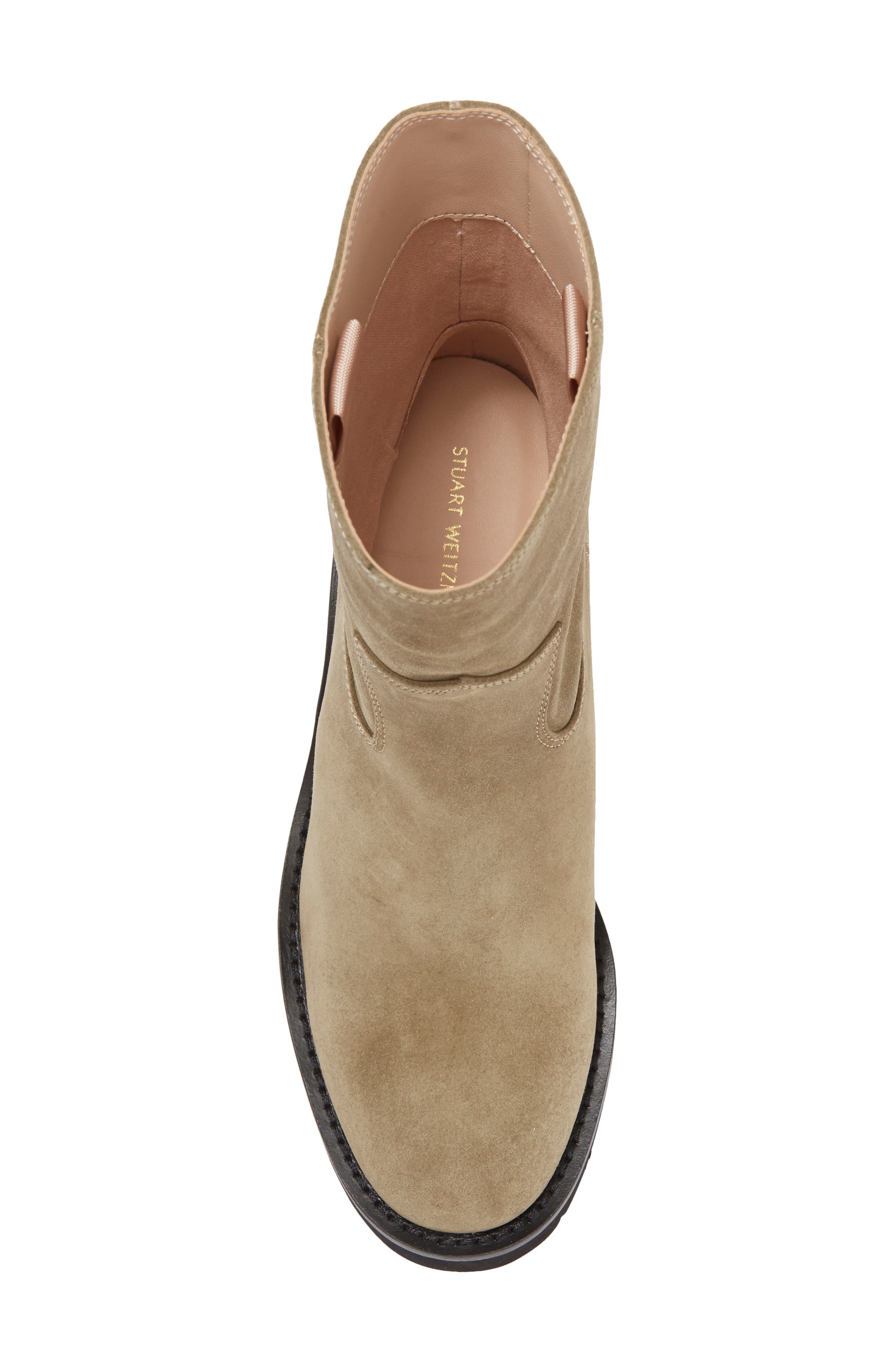 Stuart Weitzman Boulevard Moto Bootie, Alternate, color, Khaki